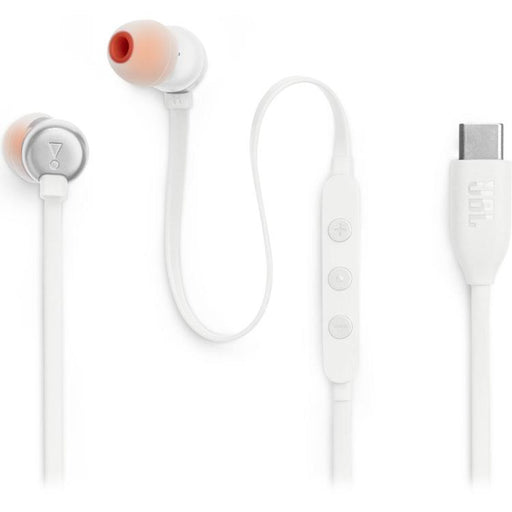 JBL Tune 310C | In-Ear Headphones - Wired - USB-C - 3 Button Remote - White-SONXPLUS Rockland