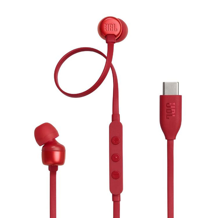 JBL Tune 310C | In-Ear Headphones - Wired - USB-C - 3 Button Remote - Red-SONXPLUS Rockland