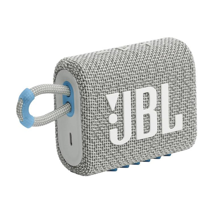 JBL Go 3 Eco | Mini Haut-parleur - Ultra-portable - Bluetooth - IP67 - Blanc-SONXPLUS Rockland