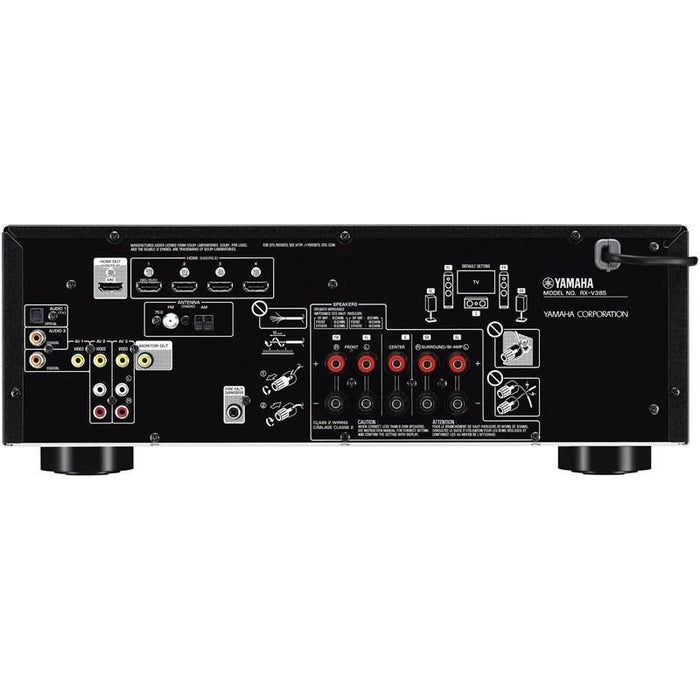 Yamaha RX-V385B | 5.1 Channel AV Receiver - Bluetooth - 4K - 70W - HDMI - YPAO - Black-SONXPLUS Rockland