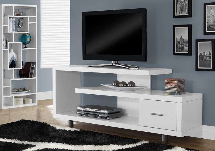 Monarch Specialties I2573 | TV Stand - 60" - 1 drawer - White-SONXPLUS Rockland
